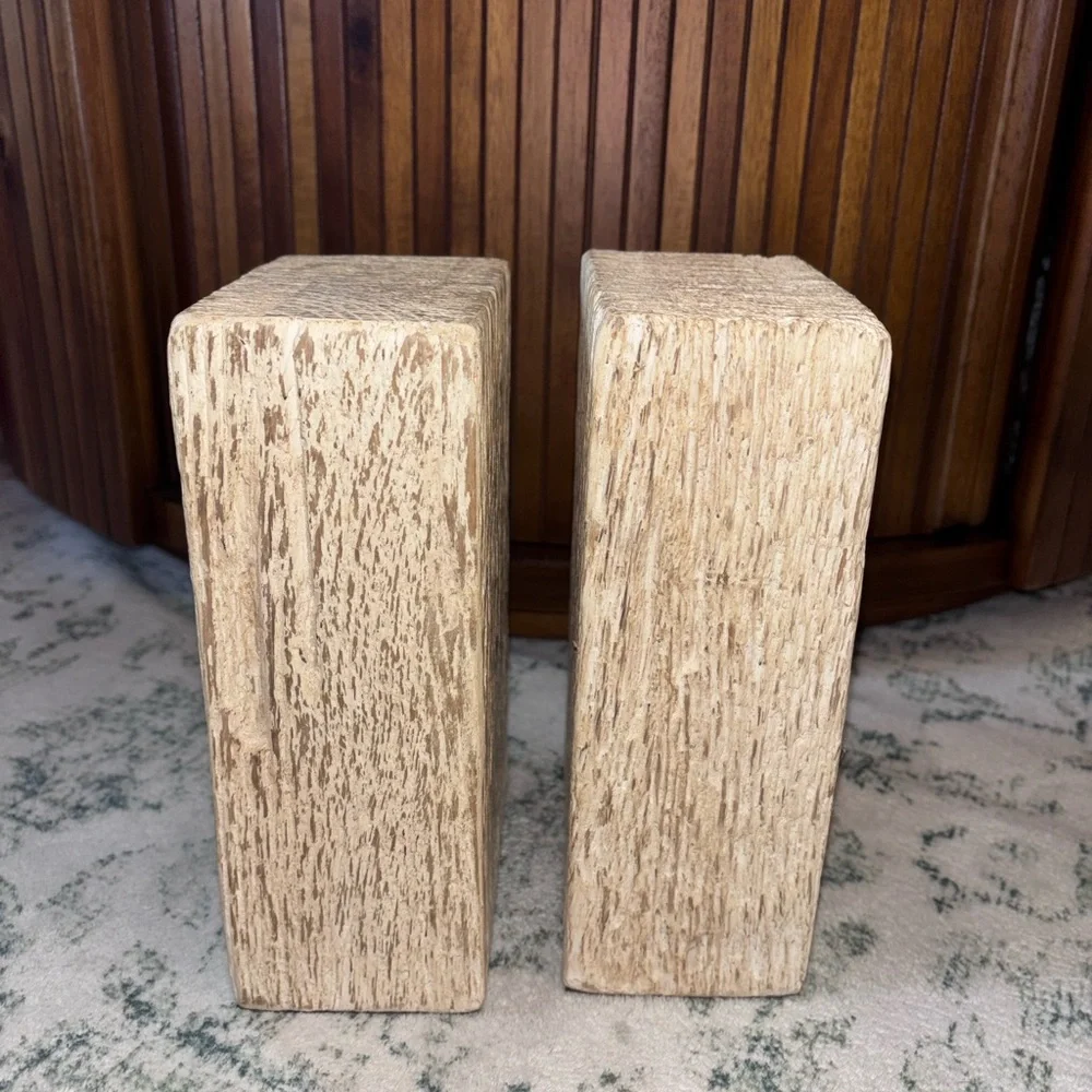 Rustic Wooden Bookends